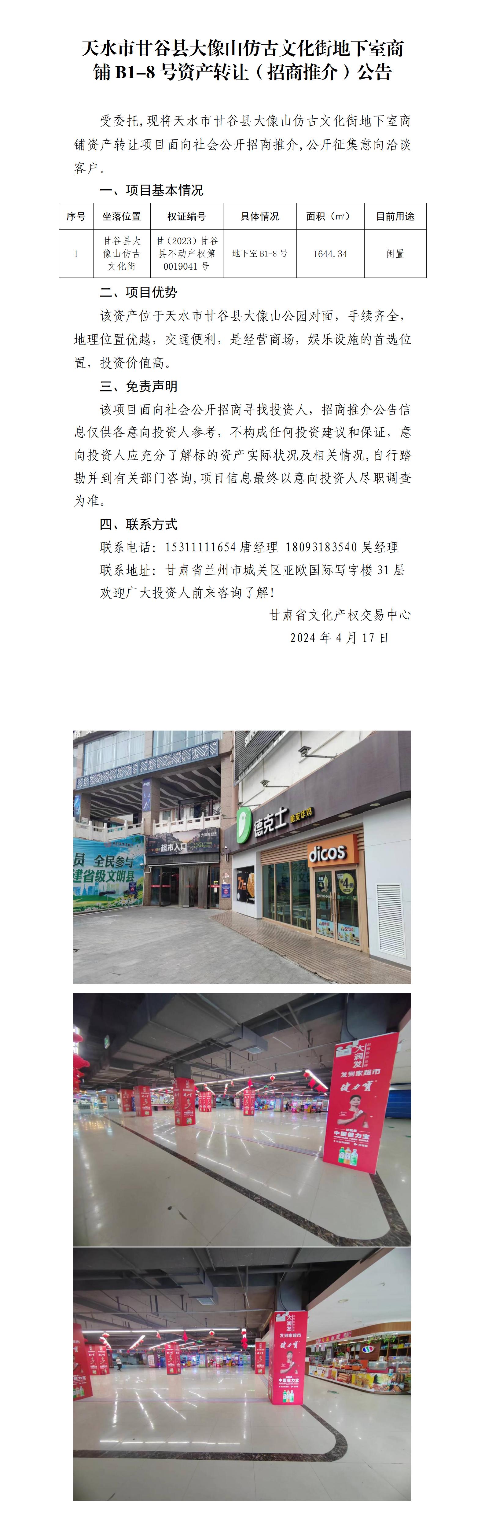 2.天水市甘谷縣大像山仿古文化街地下室商鋪B1-8號(hào)資產(chǎn)轉(zhuǎn)讓（招商推介）公告_01.jpg